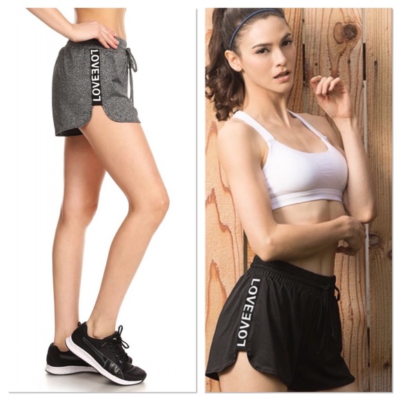 Lavender Moon Pants - Charcoal Gray “Love” Sports Shorts